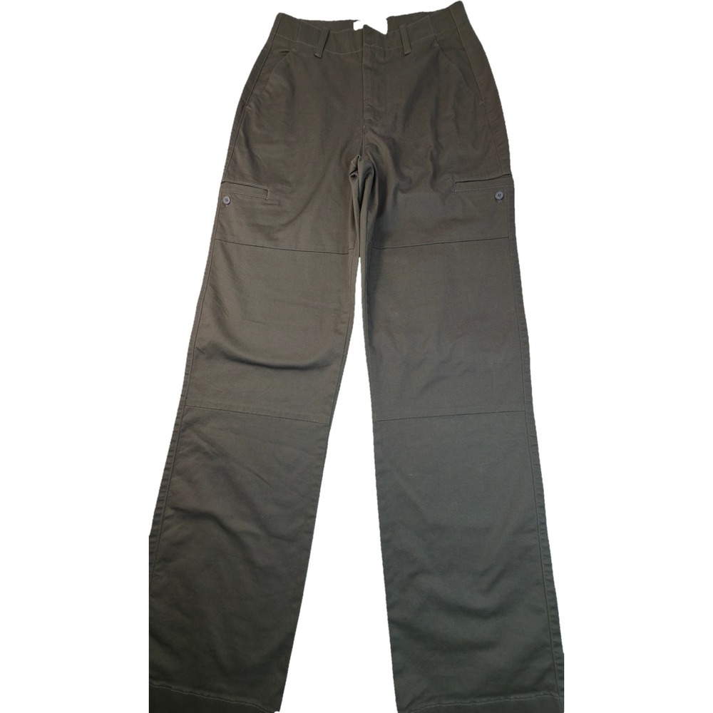 Abercrombie & Fitch Womens Cargo Pants Size 25 Olive Green Wide Leg High Rise